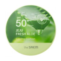 Jeju Fresh Aloe Cooling Cushion Natural Baige SPF 50+PA+++ - Кушон охлаждающий солнцезащитный