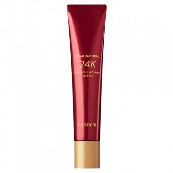 The Saem Royal Natural 24K Collagen Eye Cream For Face - Крем для кожи вокруг глаз с 24К золотом и коллагеном