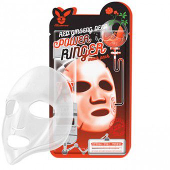 Elizavecca Red Ginseng Deep Power Ringer Mask Pack - Регенерирующая тканевая маска для лица с экстрактом красного женьшеня