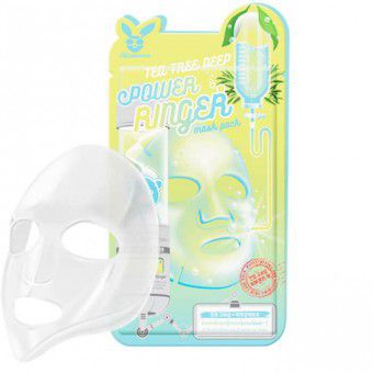 Elizavecca Tea Tree Deep Power Ringer Mask Pack - Успокаивающая тканевая маска для лица с экстрактом чайного дерева