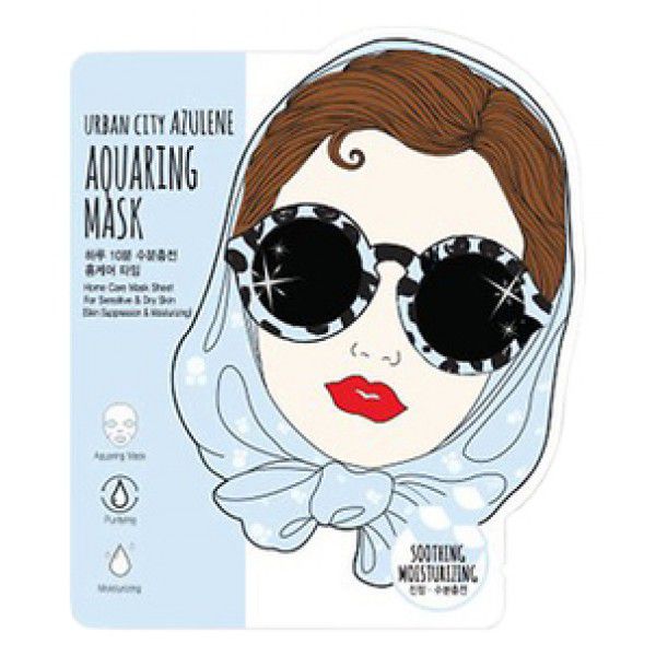 Baviphat  MyKoreaShop Urban City Azulene Aquaing Mask_Soothing-Moisturizing - Тканевая маска для лица с азуленом