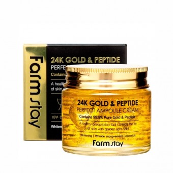 Farm Stay 24K Gold and Peptide Perfect Ampoule Cream - Ампульный крем с золотом и пептидами