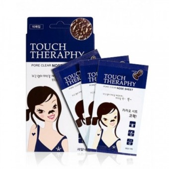 Welcos Touch Therapy Cacao Pore Clear Nose Sheet Pack - Очищающие патчи против черных точек