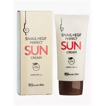 Secret Skin Snail + Egf Perfect Sun Cream SPF50+/PA+++ - Солнцезащитный крем с экстрактом улитки и фактором роста Egf