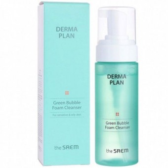 The Saem Derma Plan Green Bubble Foam Cleanser - Пузырьковая пенка для чувствительной кожи