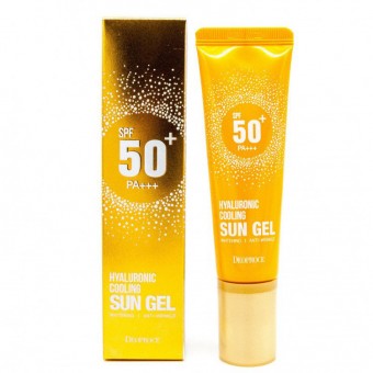 Deoproce Hyaluronic Cooling Sun Gel SPF50+/PA+++ - Гель для лица увлажняющий солнцезащитный
