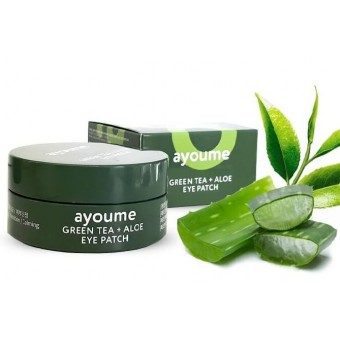 Ayoume Green Tea + Aloe Eye Patch - Патчи для глаз с экстрактом Зеленого Чая и Алоэ