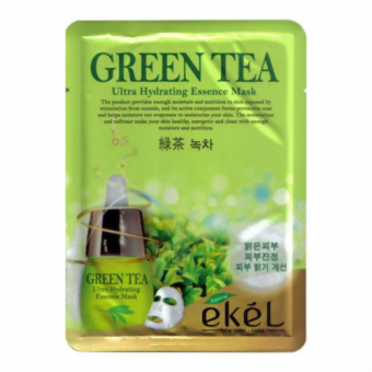 Ekel Green Tea Ultra Hydrating Essence Mask - Тканевая маска для лица с зеленым чаем