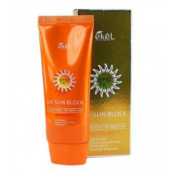 Ekel UV Sun Block SPF 50/Pa+++ - Крем Солнцезащитный SPF50/PA+++ с экстрактом алоэ и витамином Е