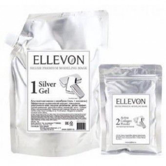 Ellevon Silver Modeling Mask (1000ml.+100ml.) - Альгинатная маска премиум с серебром (гель + коллаген)