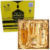 Honey & Gold Essential Skin Care 3 Set - Набор по уходу за кожей лица c экстрактом меда и коллоидного золота 
