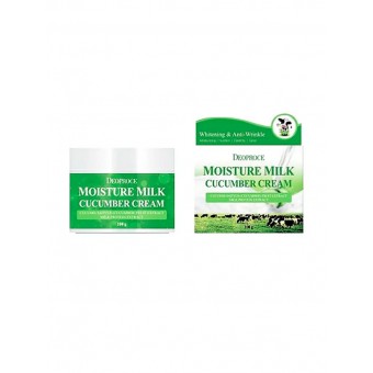 Deoproce Moisture Milk Cucumber Cream - Крем для лица увлажняющий с экстрактом огурца