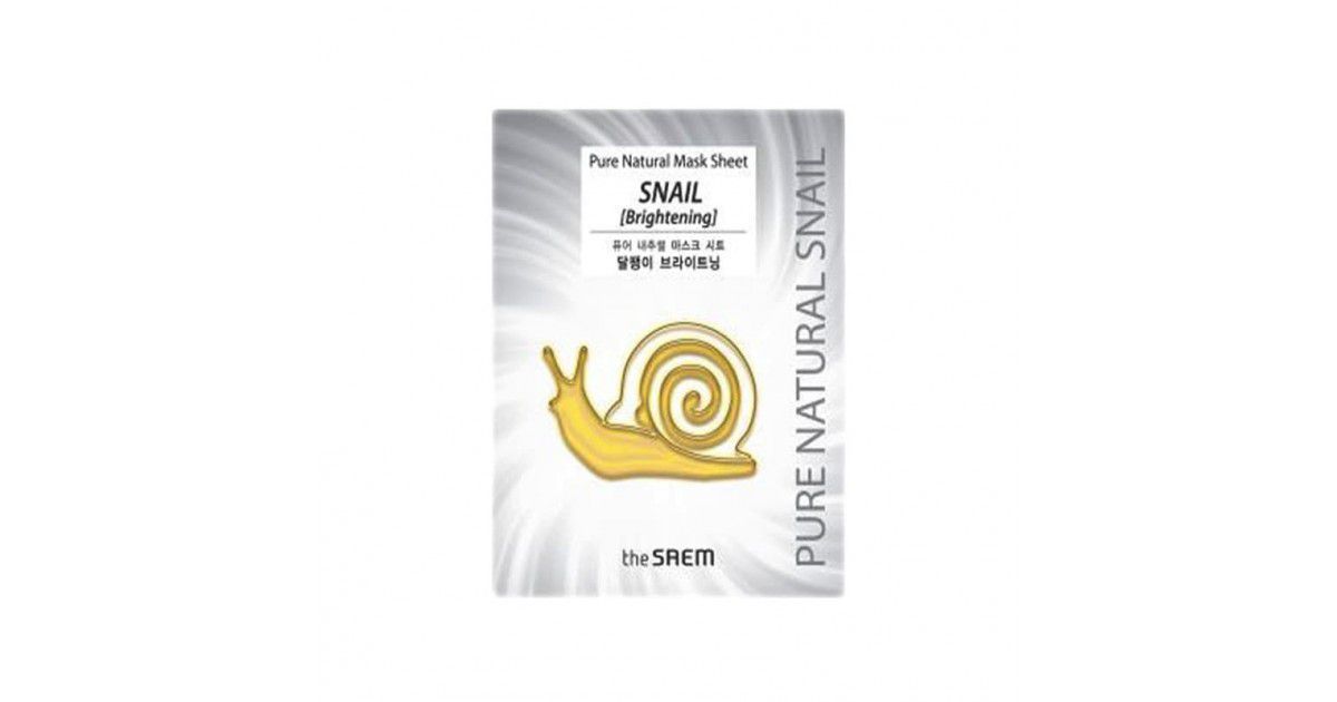 Тканевая маска осветляющая с муцином улитки THE SAEM Pure Natural Mask Sheet Snail