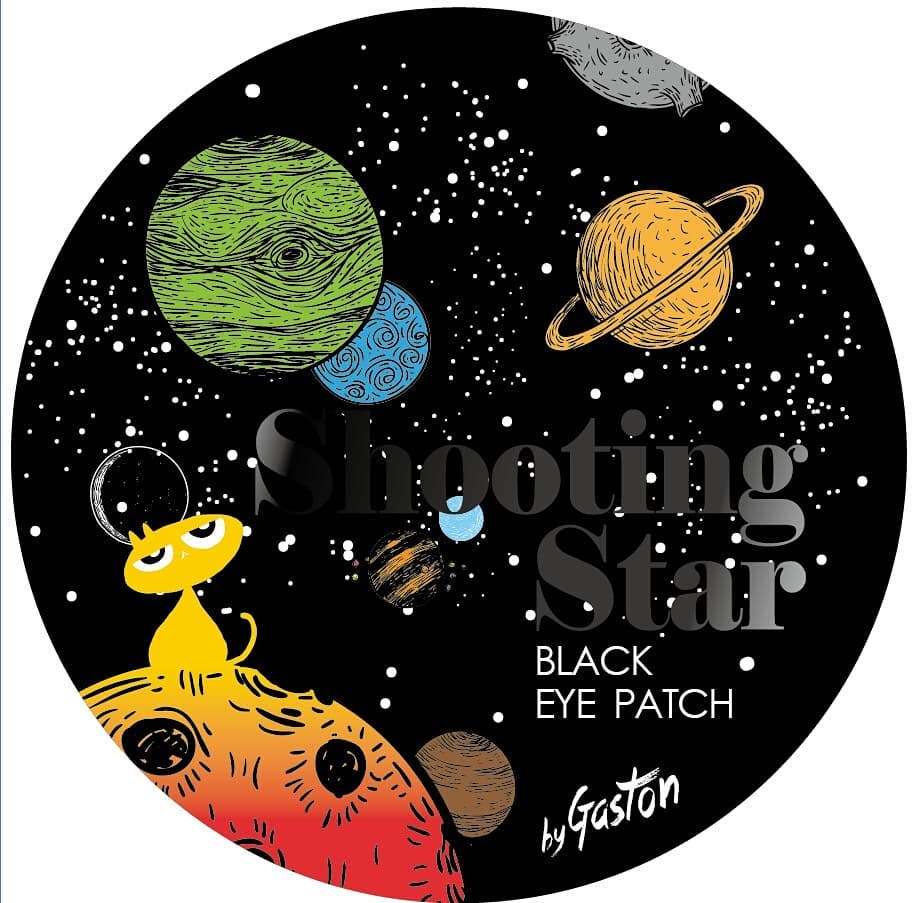  Shooting Star Crystal Eye Gel Patch Black - Тающие чёрные гидрогелевые патчи для осветления кожи вокруг глаз