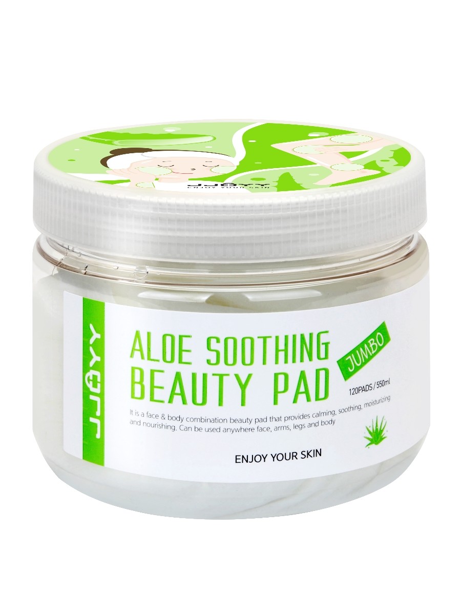 Aloe Soothing Beauty Pad Jumbo - Глубокоувлажняющие, успокаивающие и регенерирующие диски для лица с натуральным экстрактом Алоэ, Пантенолом и Аргинином