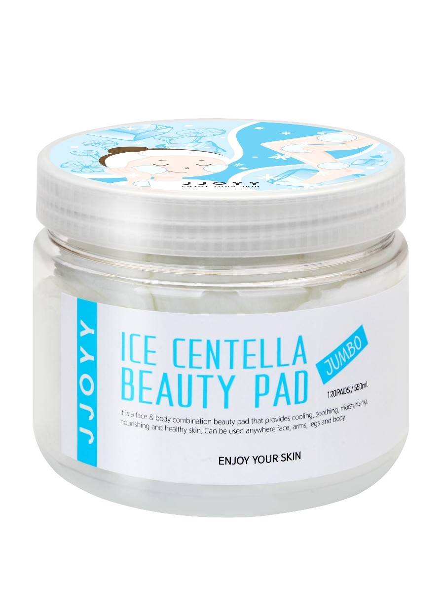 Ice Centella Beauty Pad Jumbo - Интенсивно питающие, смягчающие и увлажняющие диски для лица с экстрактом Центеллы, Церамидами и Аллантоином